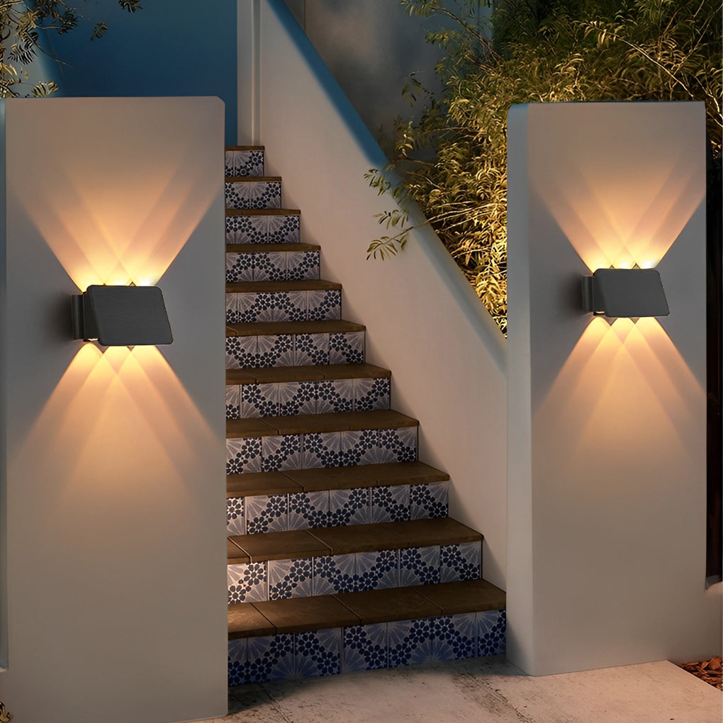 Adjustable Solar LED Outdoor Wall Light – Waterproof Up Down Exterior Fixture