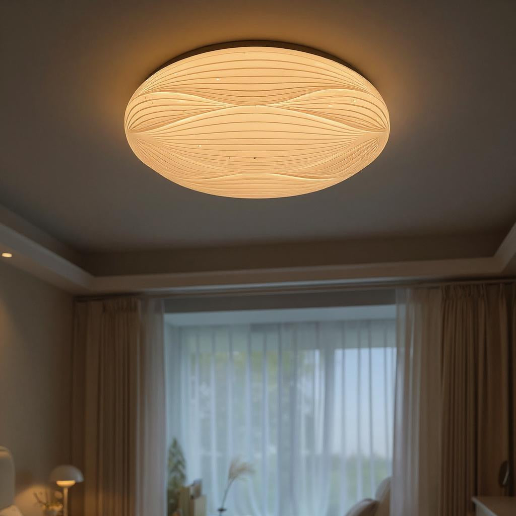 Acrylic LED Flush Mount Ceiling Light – Modern Round Bedroom Fixture