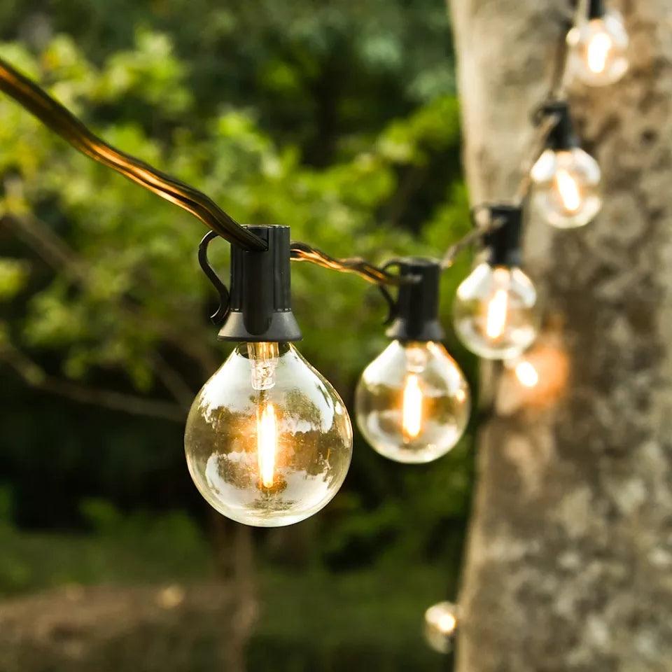 Meadow Globe String Lights – LED Outdoor Festoon String Lighting Fixture Solar USB