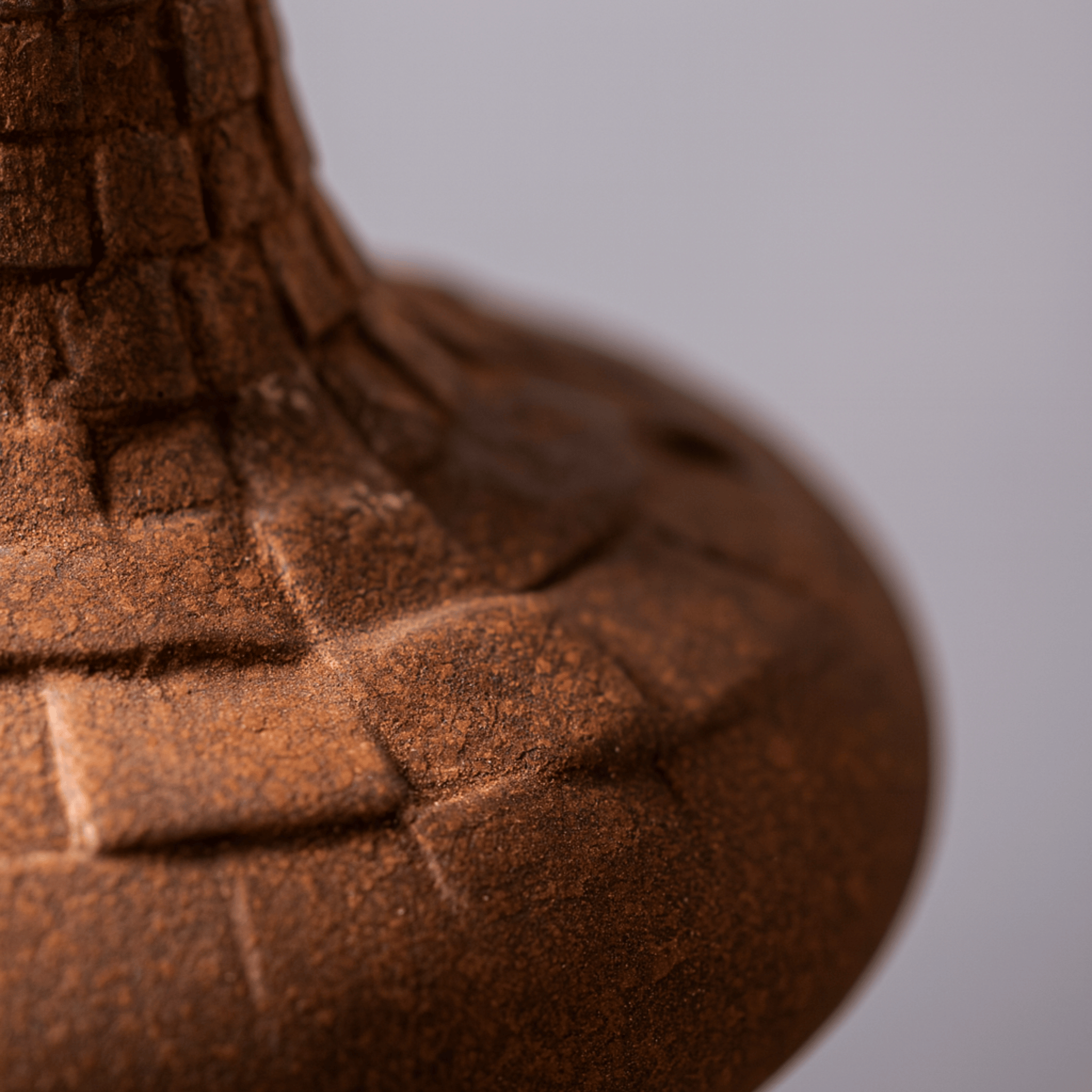 Terrix Textured Ceramic Vase – Rustic Terracotta Home Decor Vase Living Room Bedroom Entryway