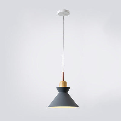 Scandinavian Wood Accent Pendant Light – Modern Minimalist LED Ceiling Fixture