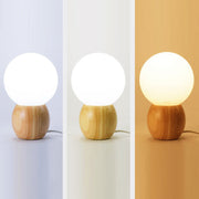 Wood Base Globe Table Lamp – Warm Ambient Bedside Light