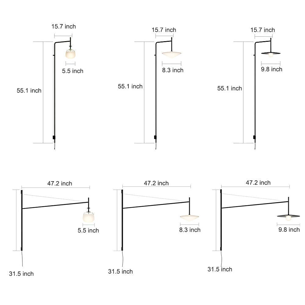 Tempo Reach Wall Sconce – Minimalist Long Arm Wall Lighting Fixture