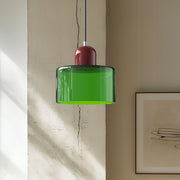 Glass Cylinder Pendant Light – Modern Colourful Hanging Fixture
