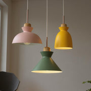 Scandinavian Wood Accent Pendant Light – Modern Minimalist LED Ceiling Fixture