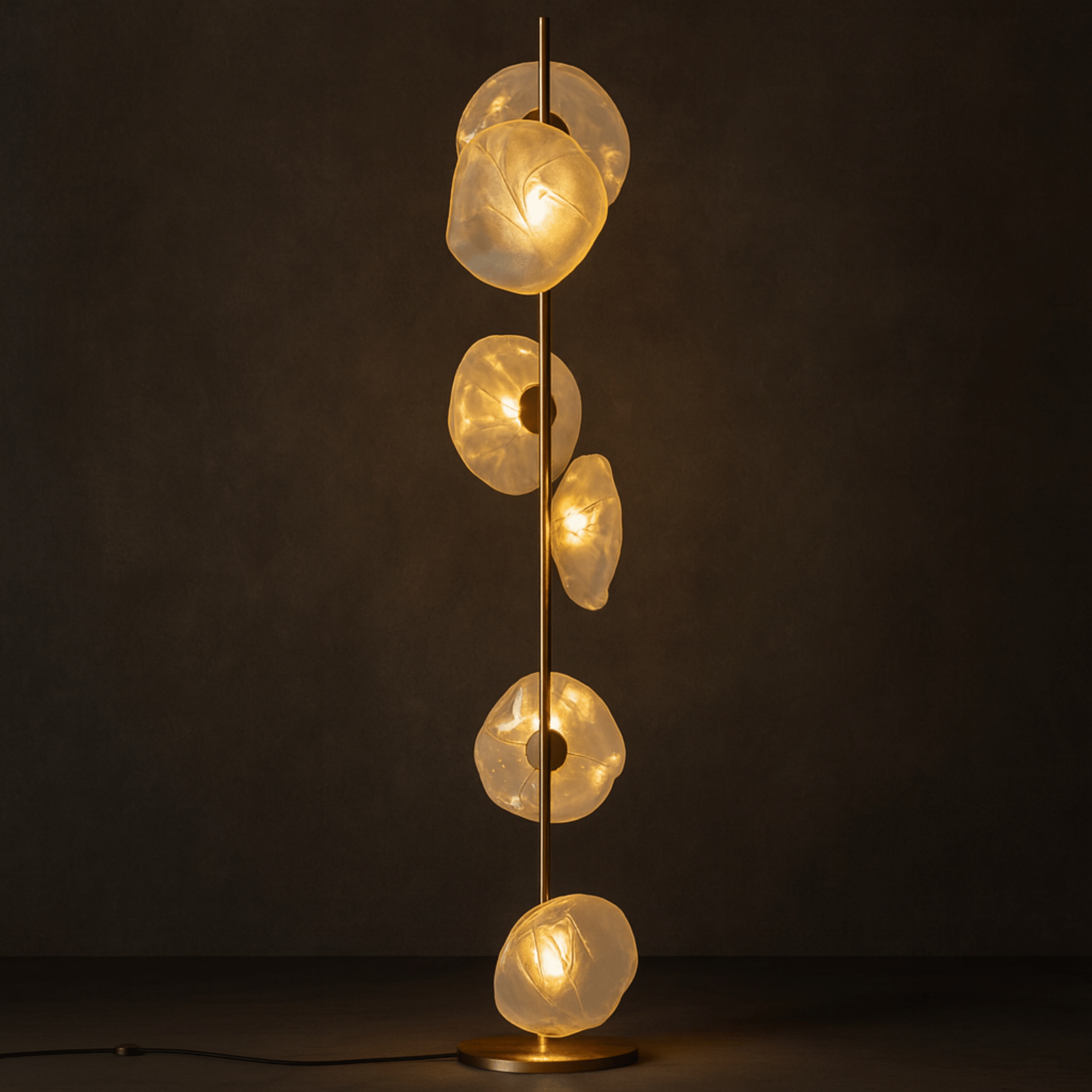 Ovolux Orb Floor Lamp – Modern Artistic Glass Floor Living Room Lamps Smoked Metal Decorative Lighting