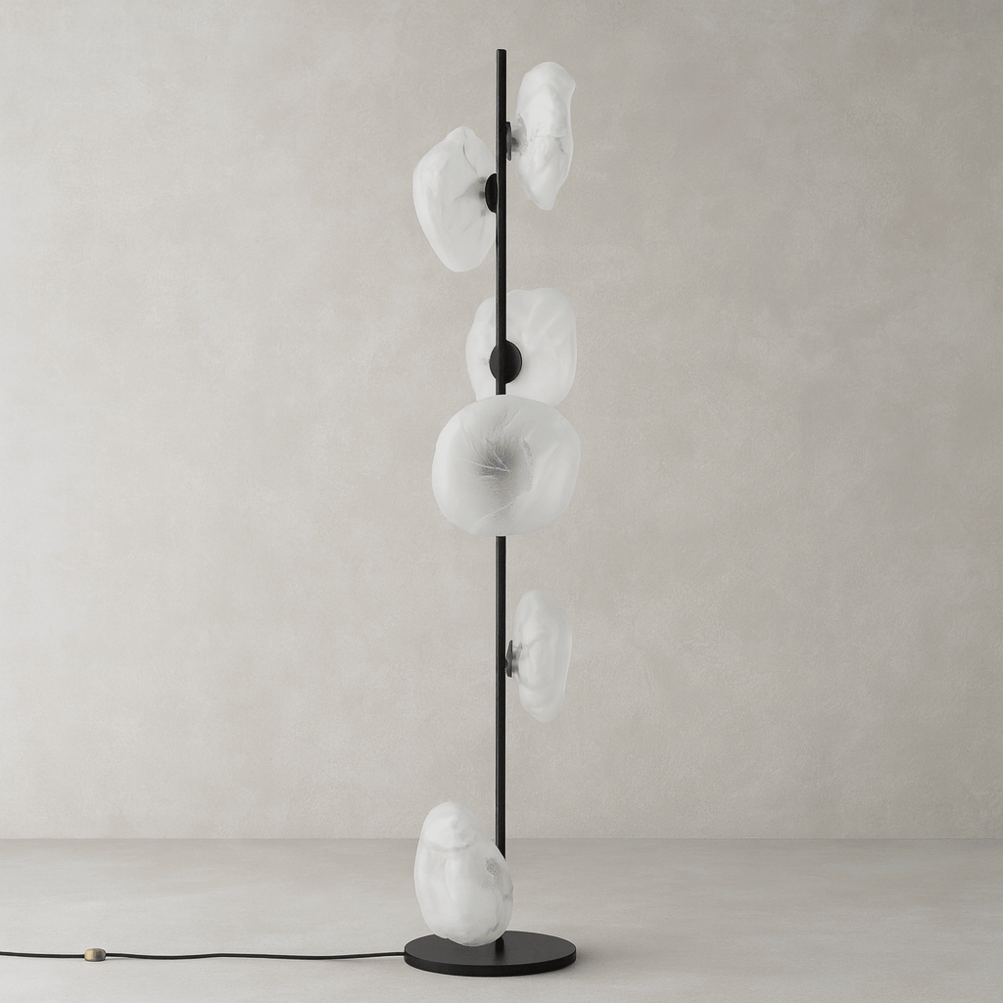 Ovolux Orb Floor Lamp – Modern Artistic Glass Floor Living Room Lamps Smoked Metal Decorative Lighting