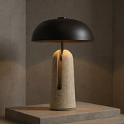 Stone Base Dome Table Lamp – Modern Ambient Bedside Light
