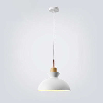 Scandinavian Wood Accent Pendant Light – Modern Minimalist LED Ceiling Fixture