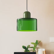 Glass Cylinder Pendant Light – Modern Colourful Hanging Fixture