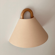 Nordic Loop Wall Lamp – Modern Wood Frame LED Fixture with Fabric Shade