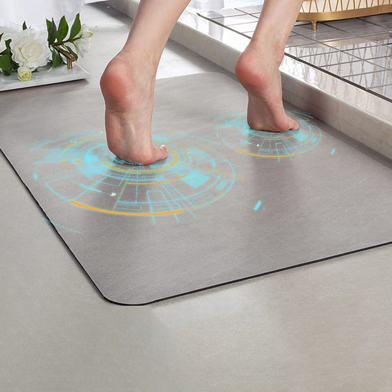 Mervaux Diatomite Bath Mat – Quick Dry Non Slip Absorbent Bathroom Floor Rug Modern Shower Waterproof