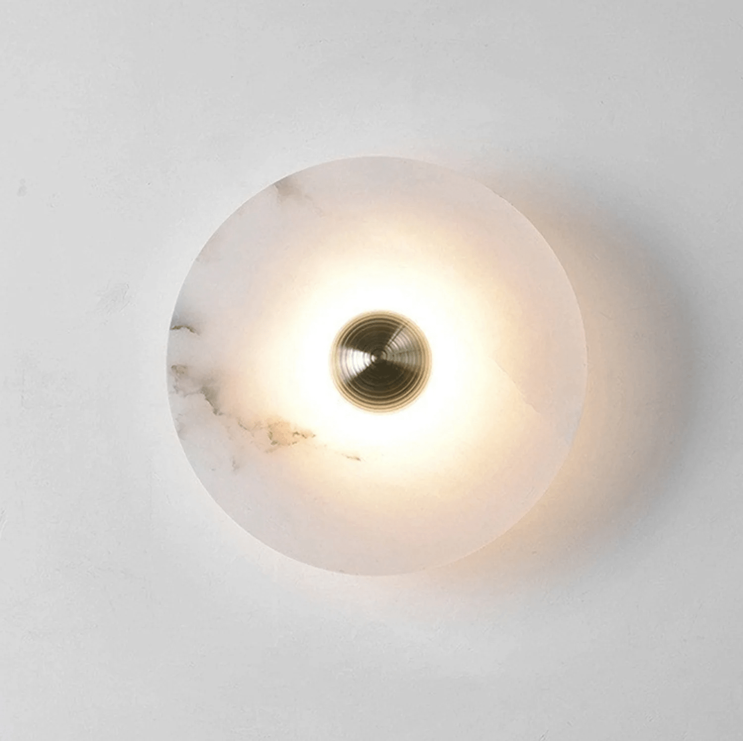 Halo Alabaster Disc Wall Lamp - Triple Round Stone Wall Light Feature