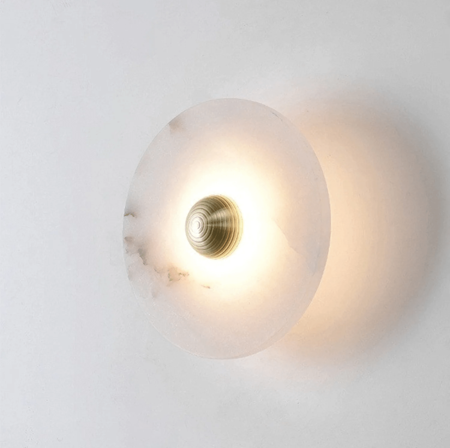 Halo Alabaster Disc Wall Lamp - Triple Round Stone Wall Light Feature