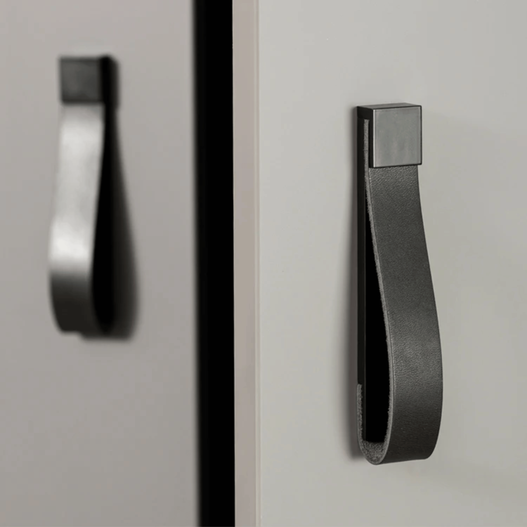 Cordova Leather Cabinet Pull – Brass Modern Drawer Handle Kitchen Bathroom Furniture Hardware