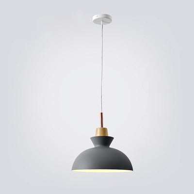 Scandinavian Wood Accent Pendant Light – Modern Minimalist LED Ceiling Fixture