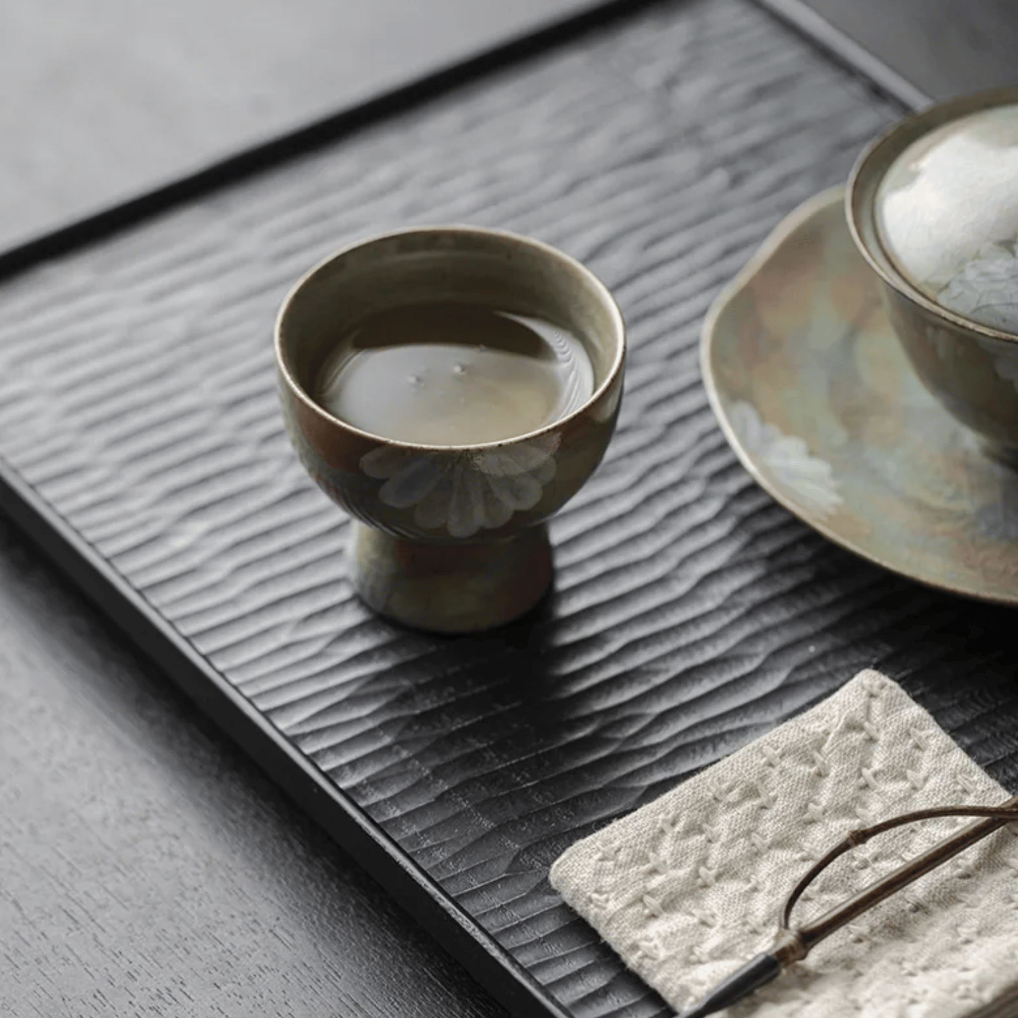 Kōyō Ember Ceramic Teacup Set – Handcrafted Japanese Tea Cups Artisan Pottery Home Decor