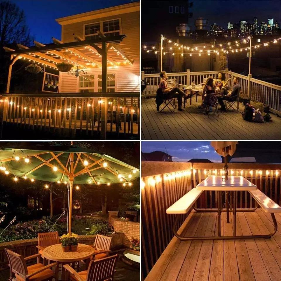 Meadow Globe String Lights – LED Outdoor Festoon String Lighting Fixture Solar USB