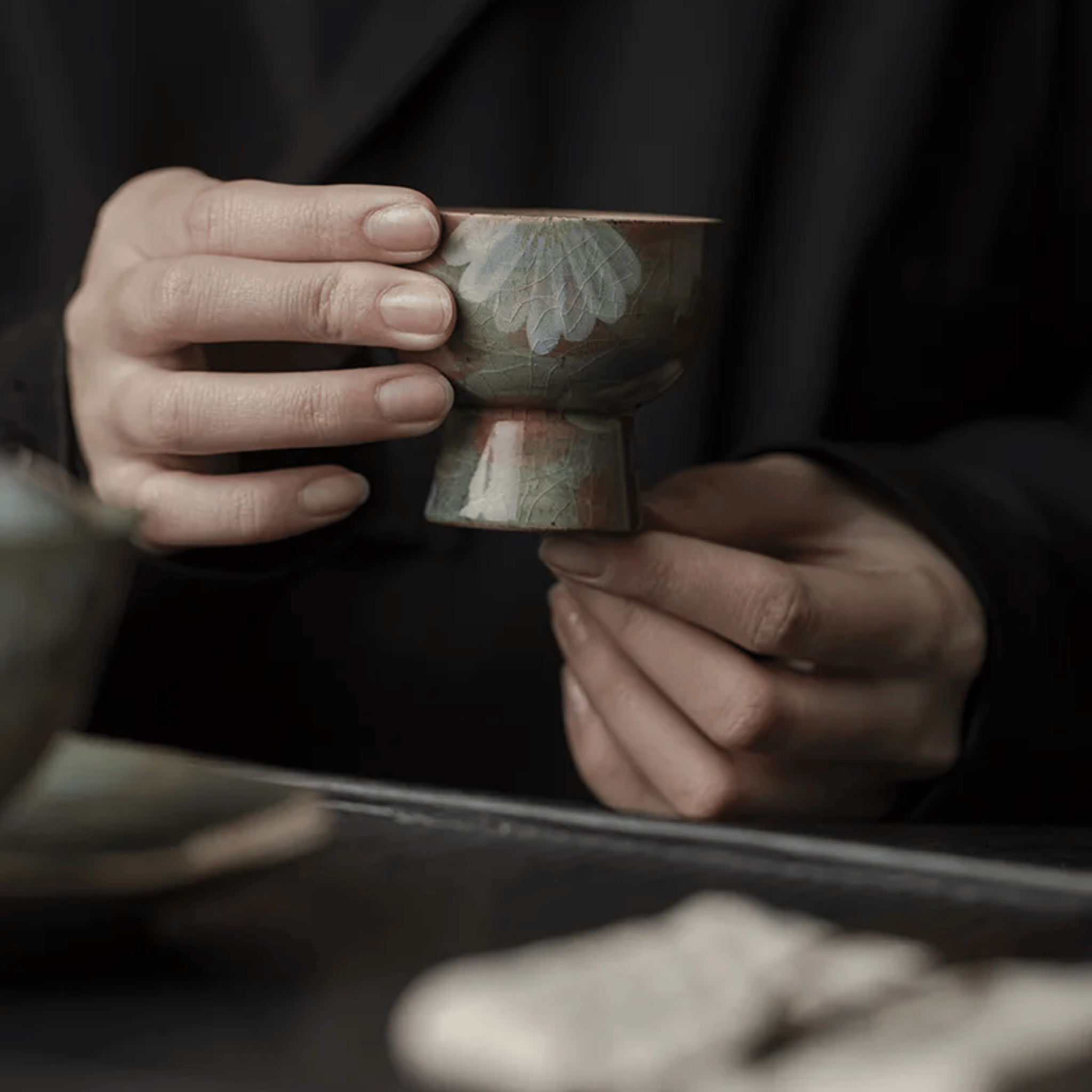 Kōyō Ember Ceramic Teacup Set – Handcrafted Japanese Tea Cups Artisan Pottery Home Decor