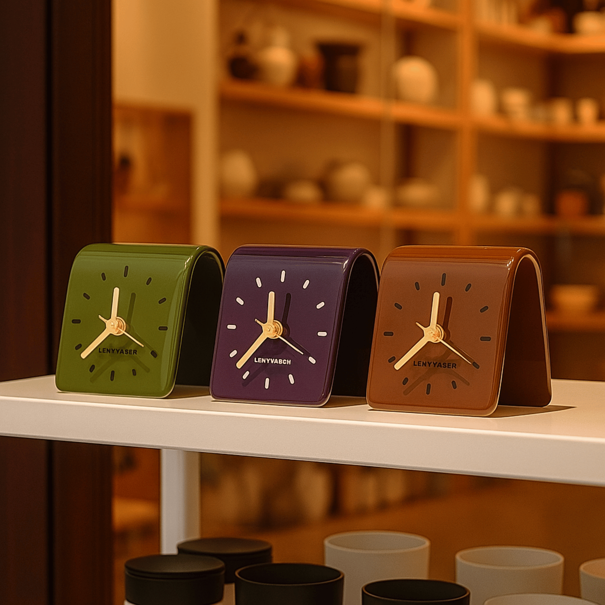 Tivara Arch Desk Clock – Modern Ceramic Decorative Table Clock Bedroom Living Room Nightstand