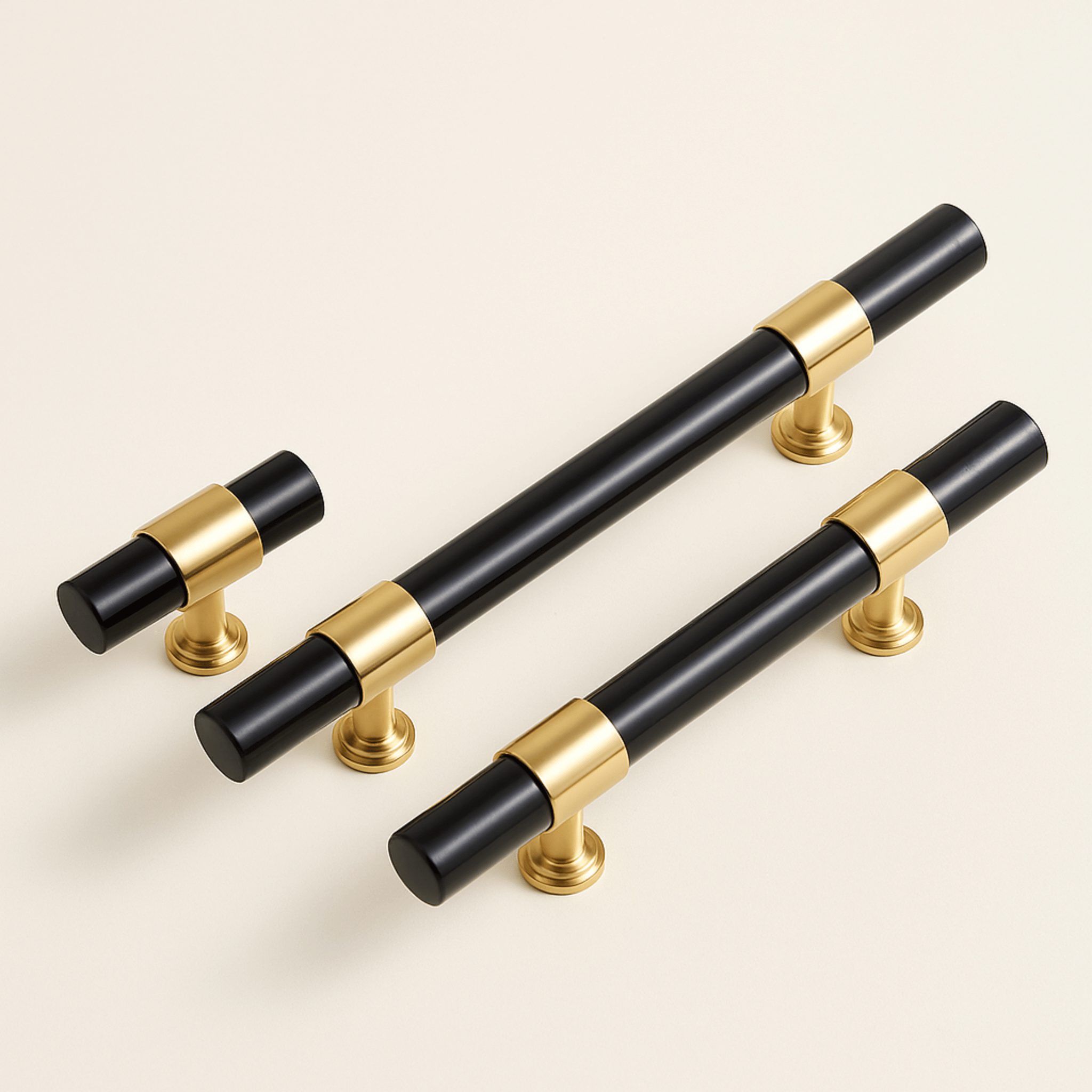 Valtoro Cabinet Pulls – Black Gold Kitchen Drawer Handles Modern Decorative Hardware Dresser Knobs