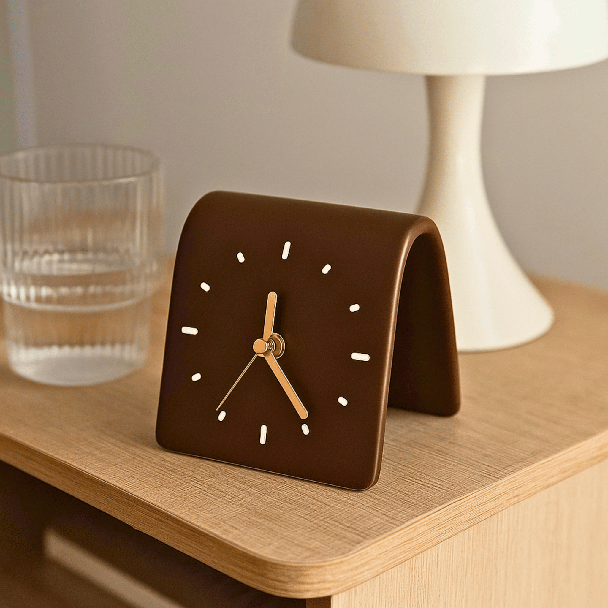 Tivara Arch Desk Clock – Modern Ceramic Decorative Table Clock Bedroom Living Room Nightstand