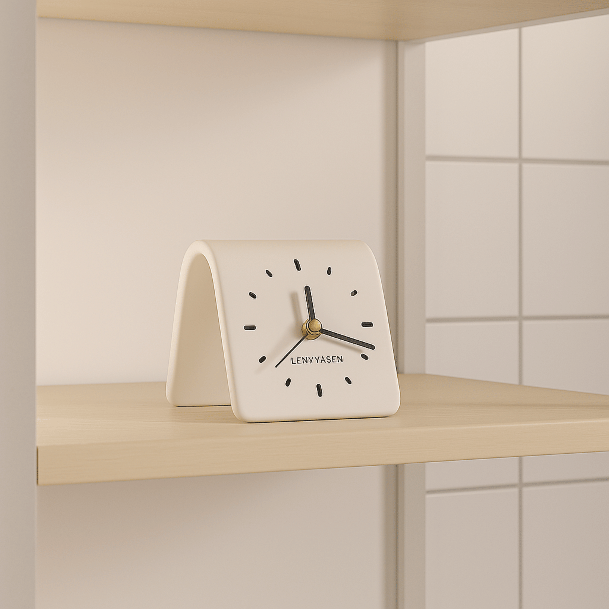 Tivara Arch Desk Clock – Modern Ceramic Decorative Table Clock Bedroom Living Room Nightstand
