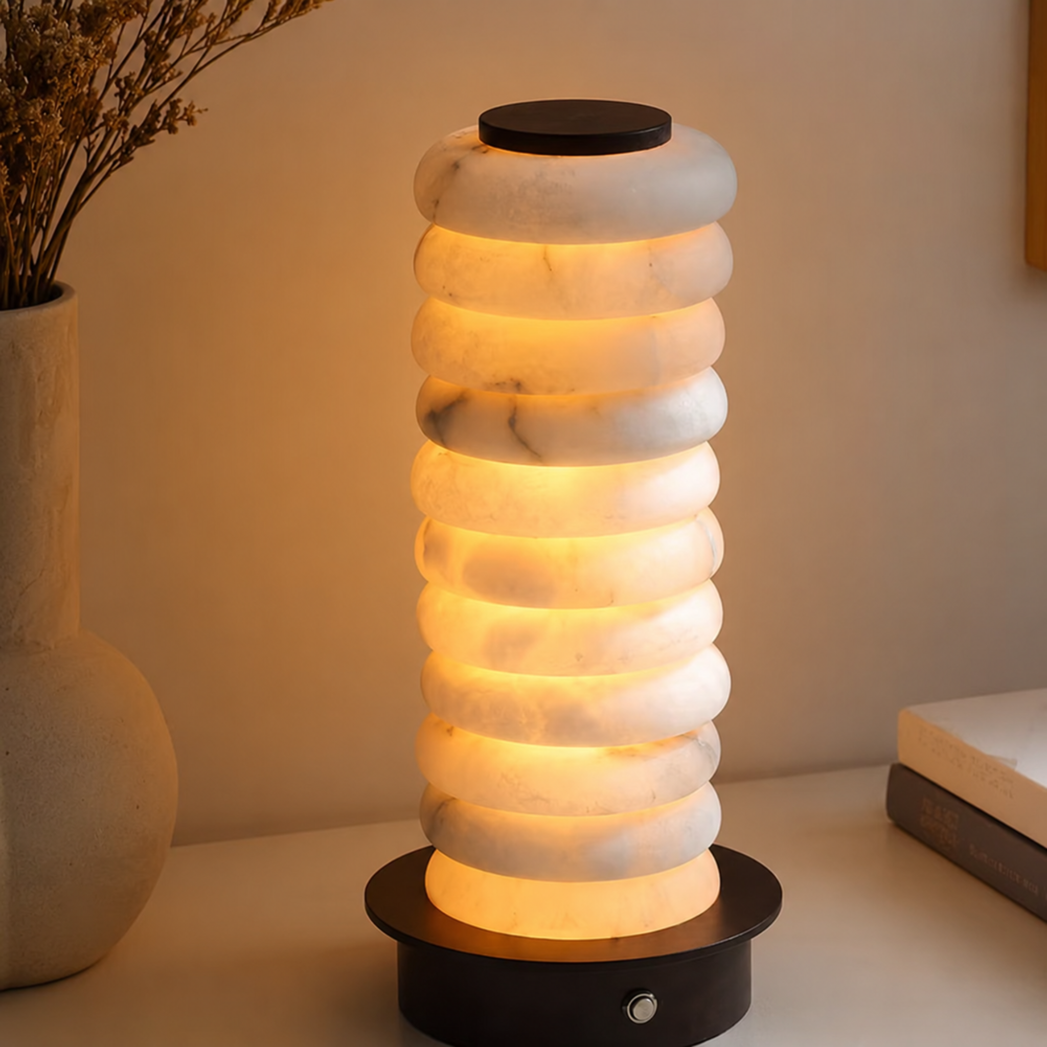Stratos Marble Table Lamp – LED Decorative Living Room Bedroom Warm Ambient Cordless Rechargeable