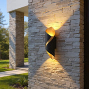 LED Spiral Outdoor Wall Light – Modern Waterproof Up and Down Exterior Fixture