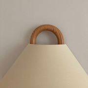 Nordic Loop Wall Lamp – Modern Wood Frame LED Fixture with Fabric Shade