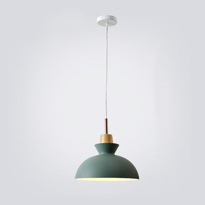 Scandinavian Wood Accent Pendant Light – Modern Minimalist LED Ceiling Fixture