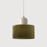 Glass Cylinder Pendant Light – Modern Colourful Hanging Fixture