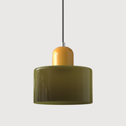 Glass Cylinder Pendant Light – Modern Colourful Hanging Fixture