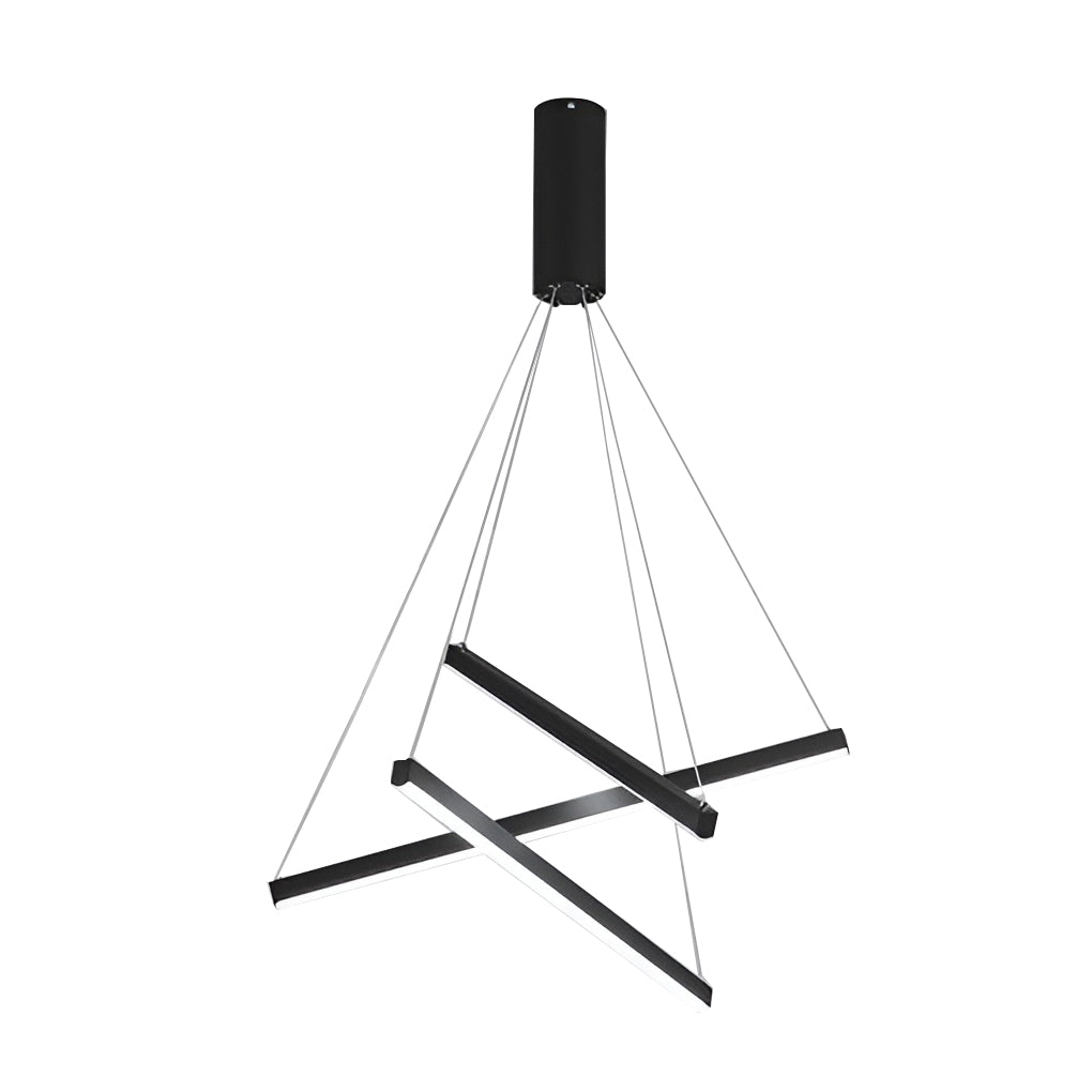 Crossline Linear Chandelier Lamp – LED Modern Geometric Suspended Ceiling Light