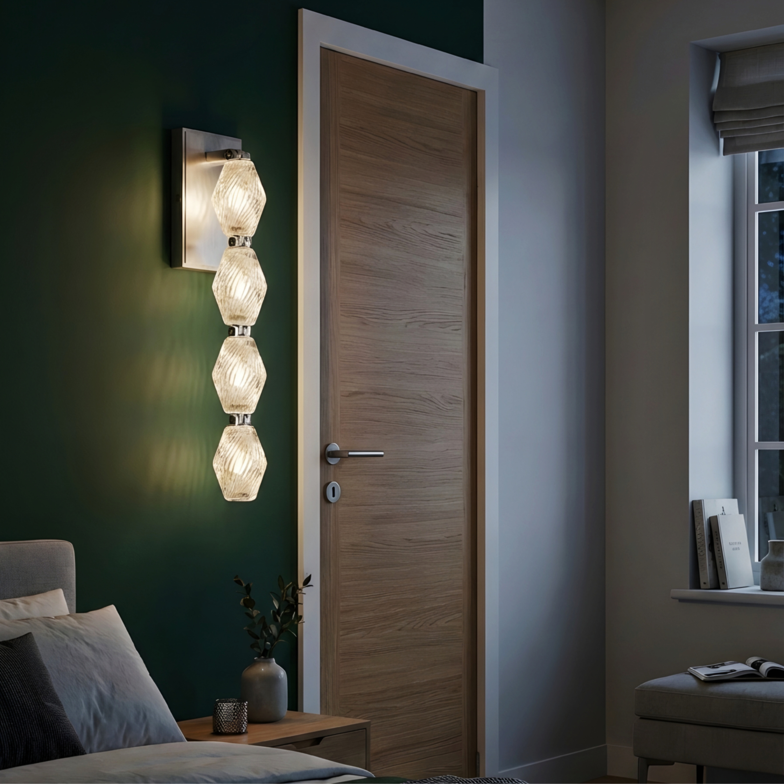 Aurelia Stacked Glass Wall Lamp – Modern Gold Vertical Bathroom Vanity Sconce Fixture