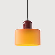 Glass Cylinder Pendant Light – Modern Colourful Hanging Fixture