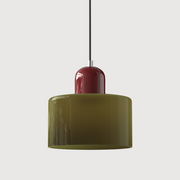 Glass Cylinder Pendant Light – Modern Colourful Hanging Fixture