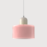 Glass Cylinder Pendant Light – Modern Colourful Hanging Fixture