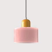 Glass Cylinder Pendant Light – Modern Colourful Hanging Fixture