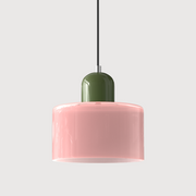 Glass Cylinder Pendant Light – Modern Colourful Hanging Fixture