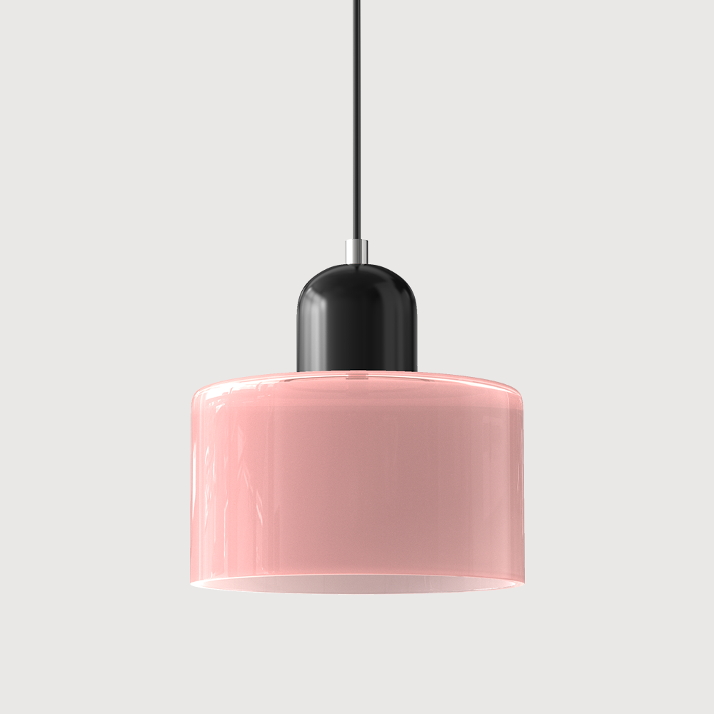 Glass Cylinder Pendant Light – Modern Colourful Hanging Fixture