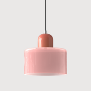 Glass Cylinder Pendant Light – Modern Colourful Hanging Fixture