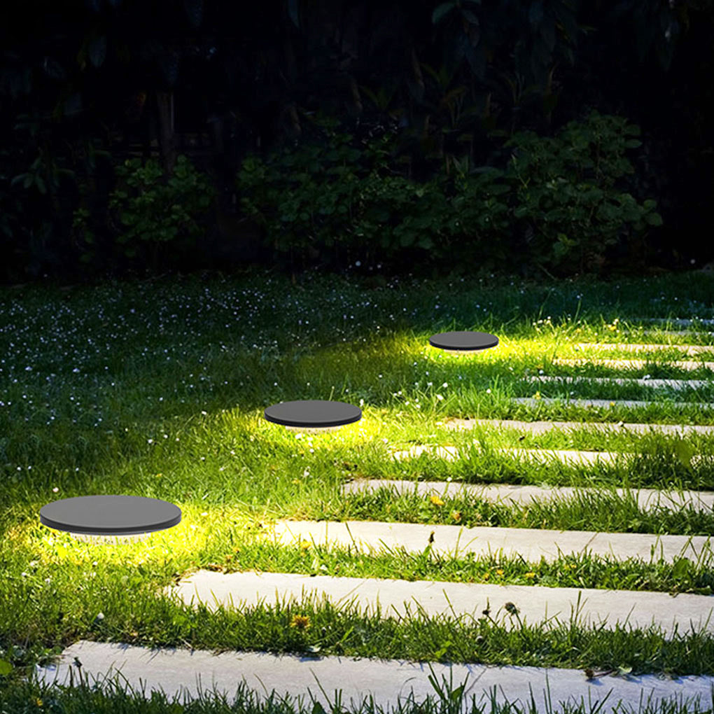 Flat Disc Solar Ground Lights for Garden Pathways – Waterproof LED Outdoor Landscape Fixtures