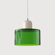Glass Cylinder Pendant Light – Modern Colourful Hanging Fixture