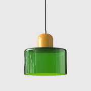Glass Cylinder Pendant Light – Modern Colourful Hanging Fixture