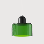Glass Cylinder Pendant Light – Modern Colourful Hanging Fixture