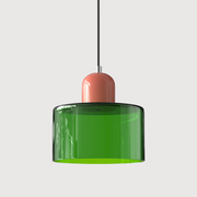 Glass Cylinder Pendant Light – Modern Colourful Hanging Fixture
