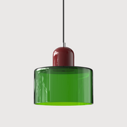 Glass Cylinder Pendant Light – Modern Colourful Hanging Fixture