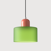 Glass Cylinder Pendant Light – Modern Colourful Hanging Fixture