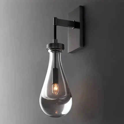 Drye Drop Wall Sconce - LED Indoor Glass Wall Light With Blown Drops Brass Finish